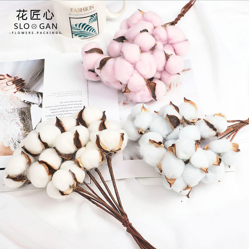 天然木棉花干花永生花棉花鲜花花束diy装饰配饰包装材料拍摄道具