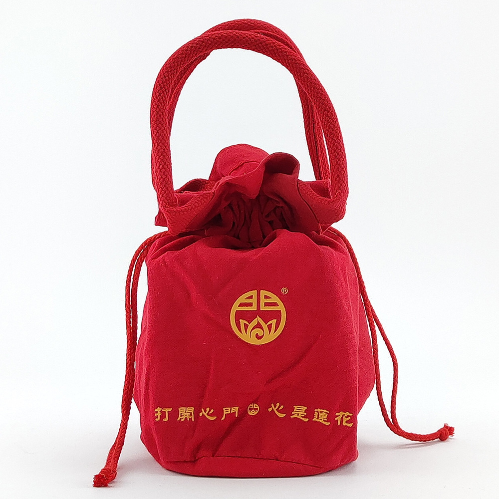 厂家红色喜庆伴手礼包装手提环保棉帆布礼品收纳束口布袋丝印LOGO