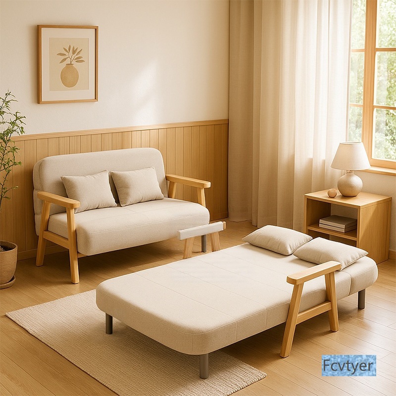 Kailaimei Local New Model Home Dual-Use Solid Wood Multifunctional Bed for Overnight Stays, Small Apartment Folding Sofa Bed 2025 Guest