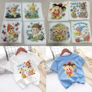 热转印烫画贴儿童女装可爱星星人卫衣服装印花图案烫图工厂定做