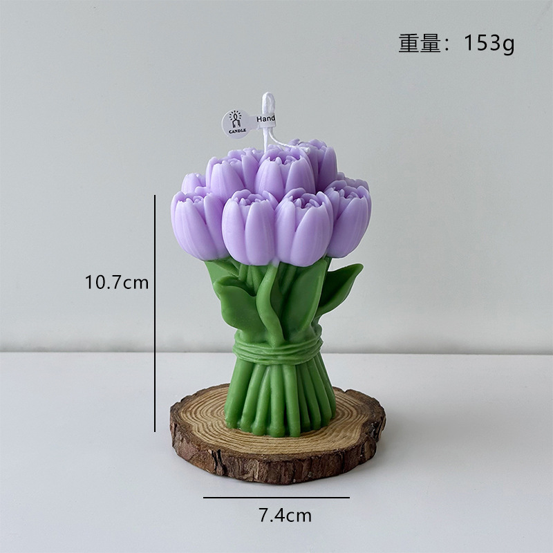 Duftkerze Tulpenstrauß Handgefertigtes Blumendesign Als Geschenk_voghion.com