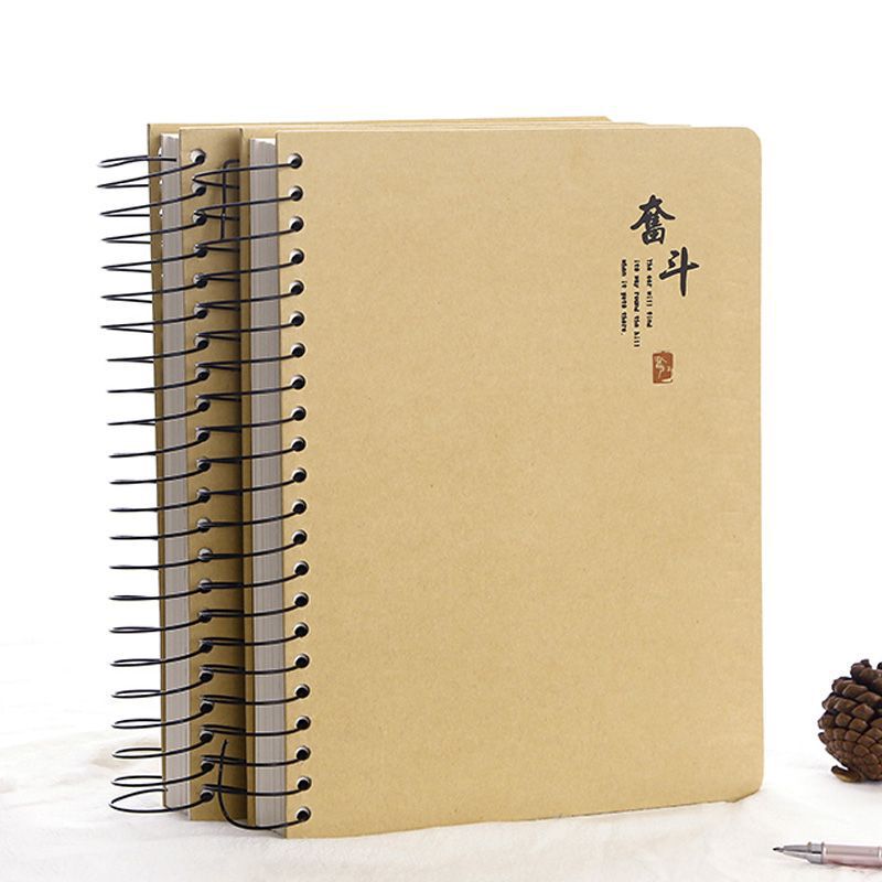 A4 Large 200 Sheets Thick Notebook Coil Notebook College Student Office Notepad Cute Korean Style Casual
