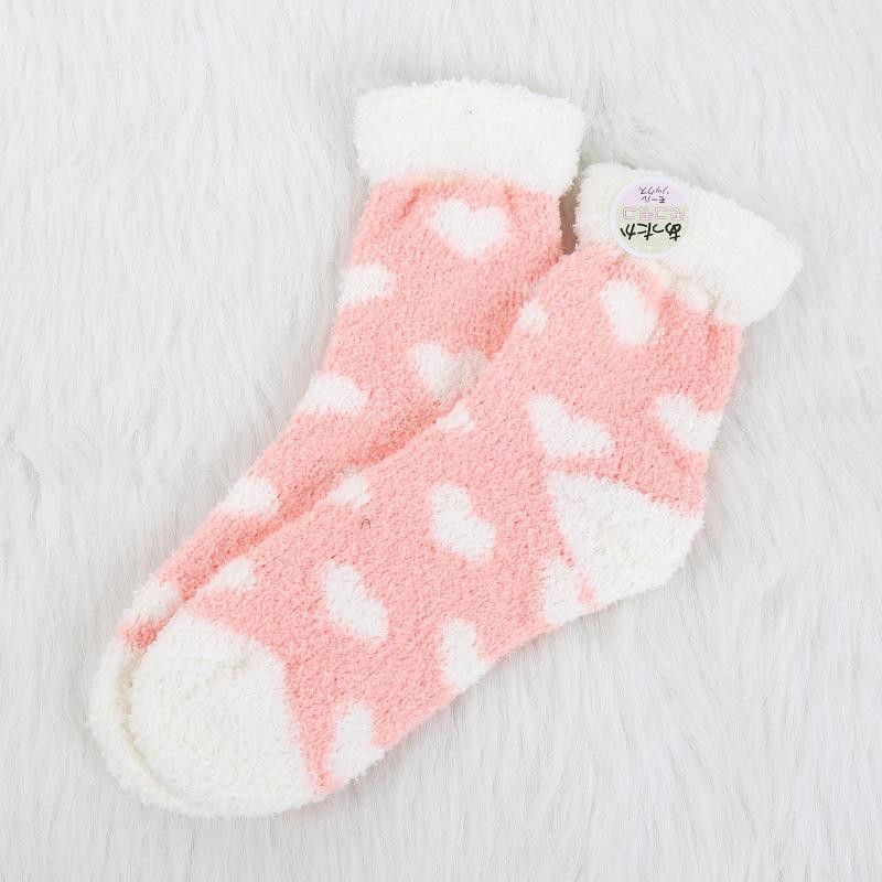 Invierno flanger calcetines de terciopelo de coral de color sólido caliente engrosada toalla Calcetines de piso de terciopelo medio al por mayor