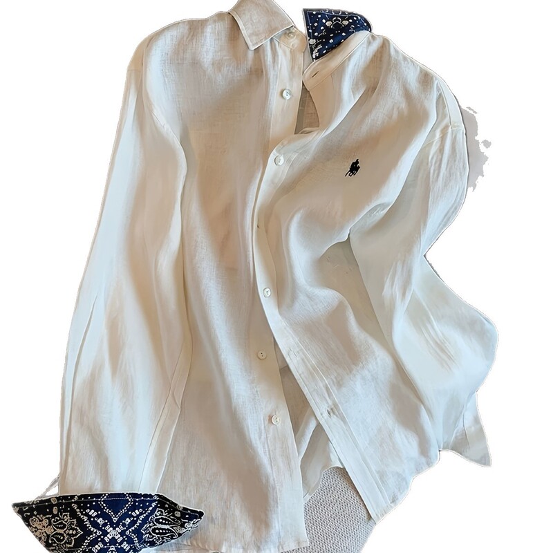 Women's Knight Print Long Sleeve Single-Breasted Casual Shirt