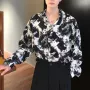 免烫夏季宽松扎染花衬衫