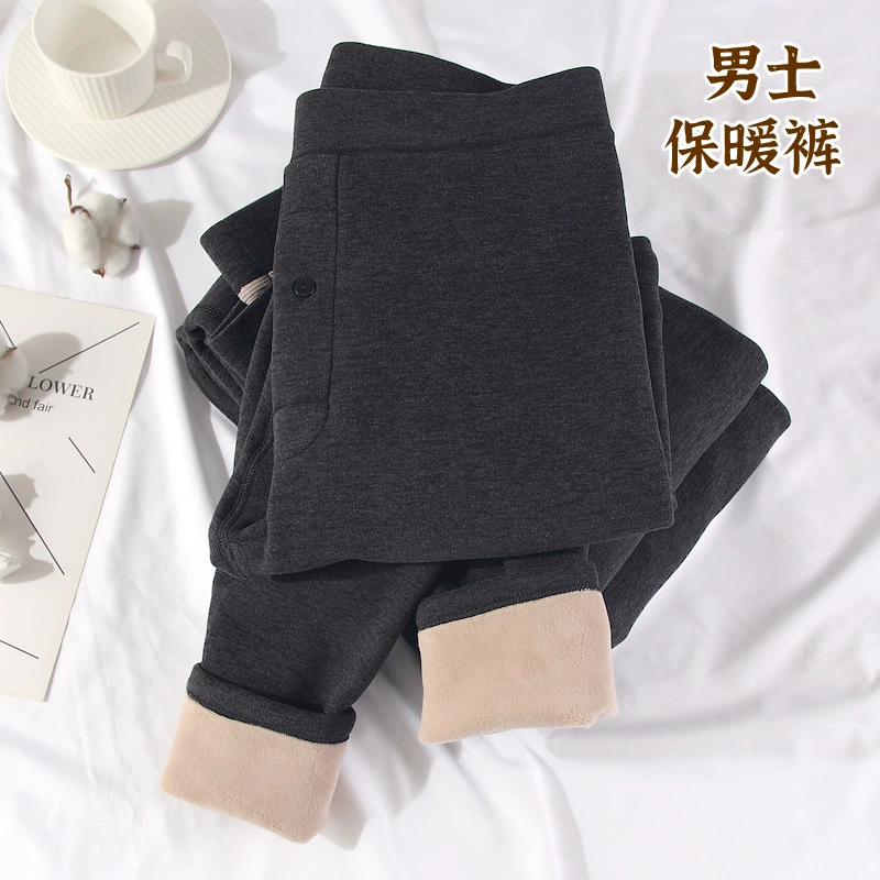 Помело мужские теплые брюки мужские бархат утолщенные нагретые наколенники увеличивают дно пожилых хлопчатобумажные брюки осенью и зимой 2728
