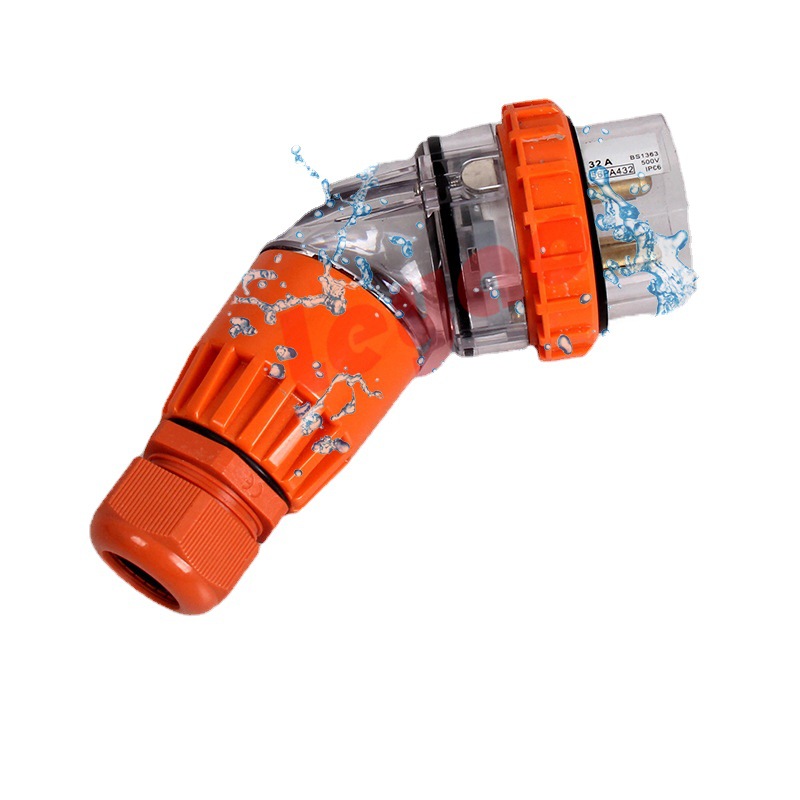 4孔10A澳式插澳标防尘防水防雨 弯式插头IP66插头56PA410花园插头