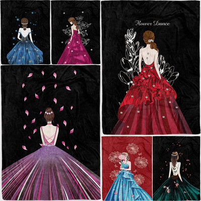 女孩儿童法兰绒盖毯加厚空调午睡毛毯家用旅行休闲毯子可来图定制|ms