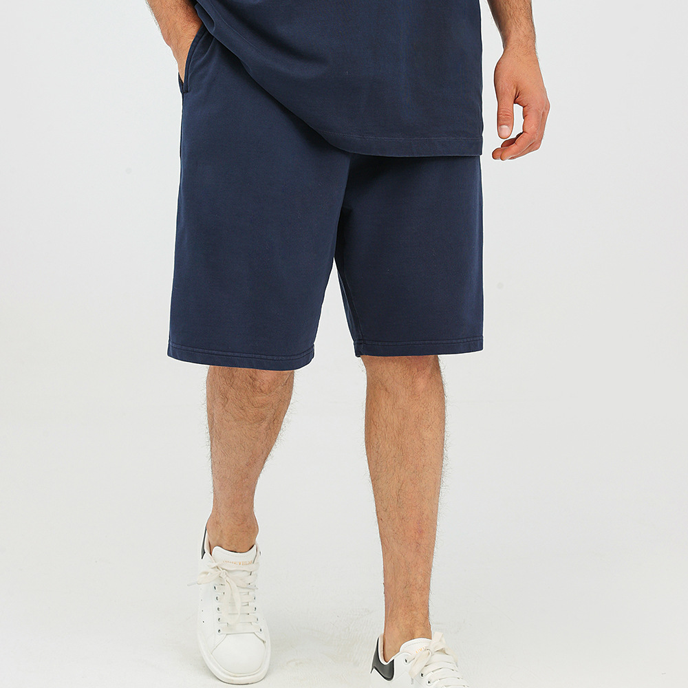 Retro pan blanco lavado pantalones cortos para hombres 2025 colorido cruzado pantalones de cinco puntos sueltos pantalones casuales ha hecho pantalones viejos