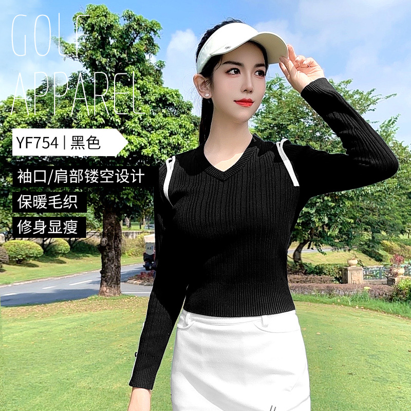 YF754 [đường len ấm áp/thiết kế rỗng/nhìn giảm béo] áo len màu đen