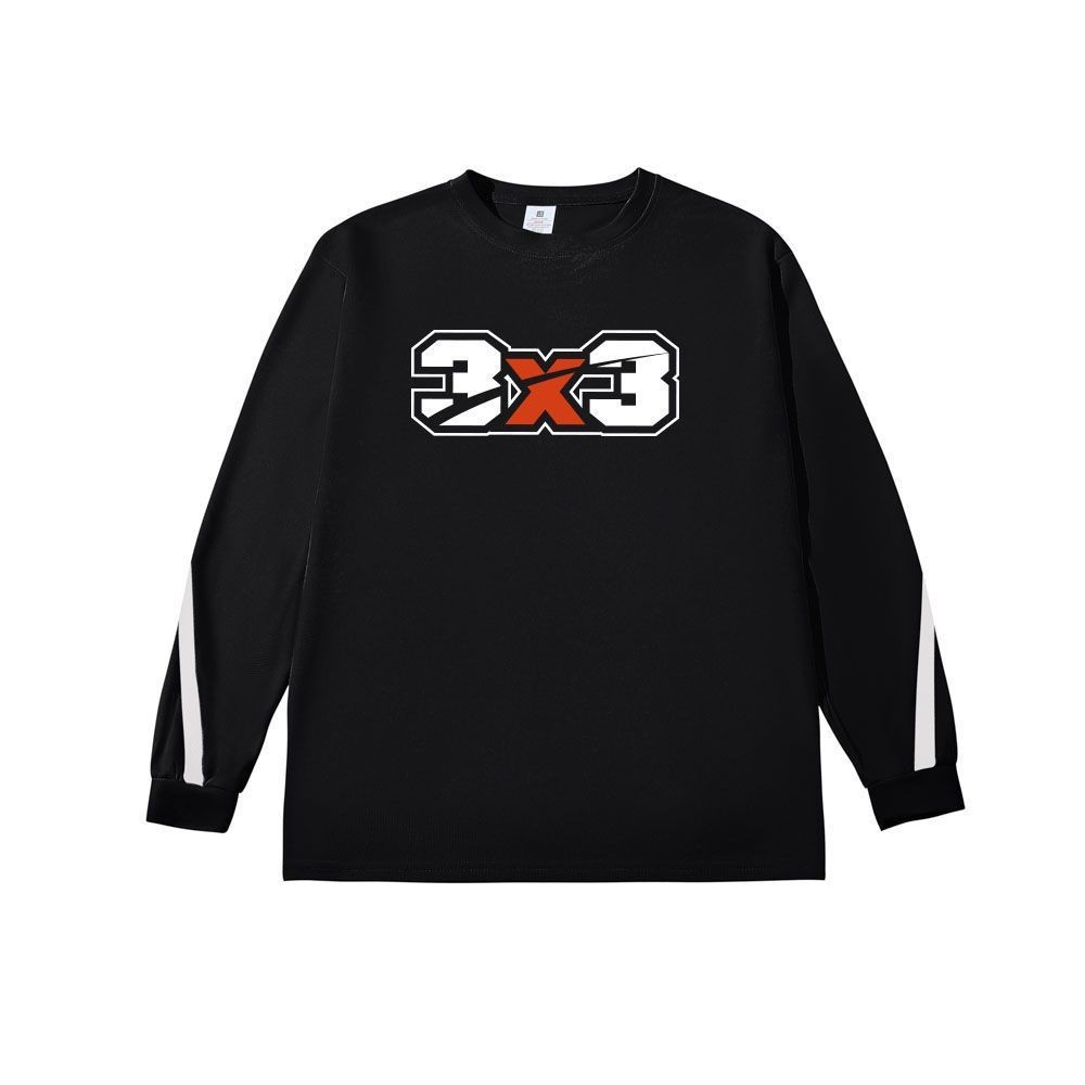 크랙 3V3 블랙 화이트 스트라이프 속건성 긴팔