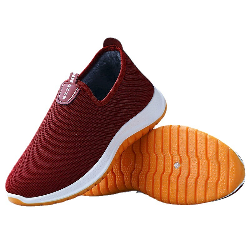Warm slip-ons, footwear, keep warm boots, non-slip shoes for mother, for middle age