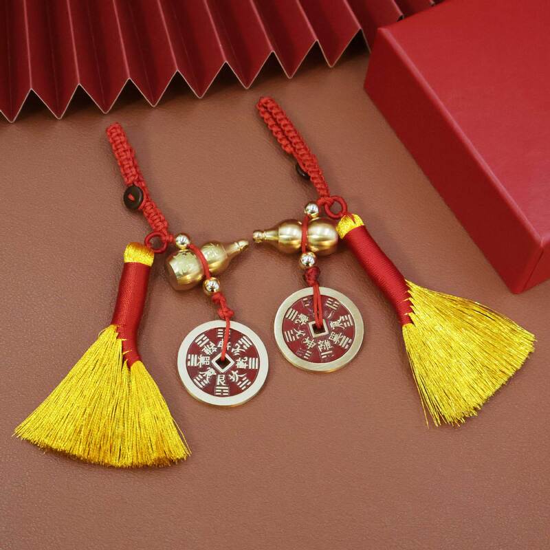 Dragon Boat Festival Gift Broom Dustpan Keychain Men's and Women's Metal Brass Gourd Hoe Pendant Bag Hanging Gifts