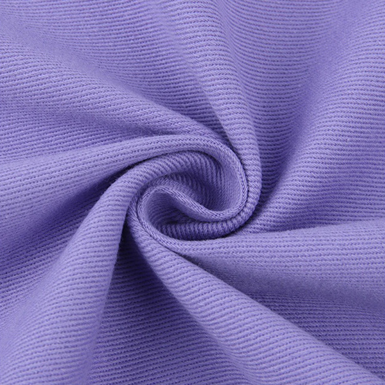 Textil de alta calidad 300gsm tela elástica de algodón tejido suave de color sólido