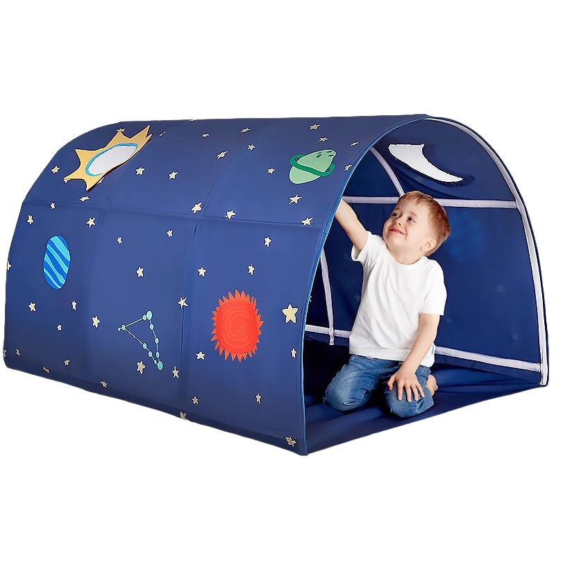 Tienda de cama para niños bebé cama dividida túnel niño juego casa cama con dosel princesa cama cortina juego casa entrega de una pieza