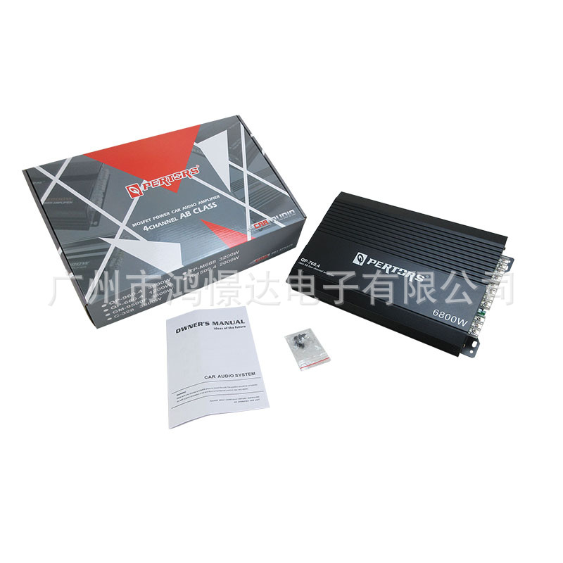 Amplificador de altavoz de audio para automóvil QPERTORS QP-760.4 amplificador de cuatro vías 4 canales 6800W