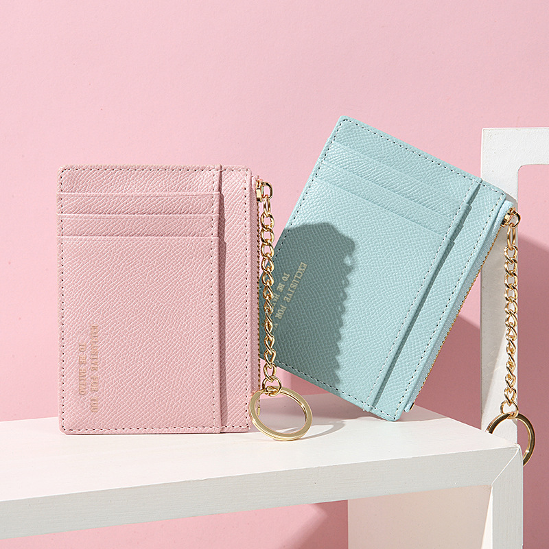24g Weight Polyester Lining Material Soft Surface Fashion Element Basic Solid Color Soft Surface Square Zipper Small Wallet