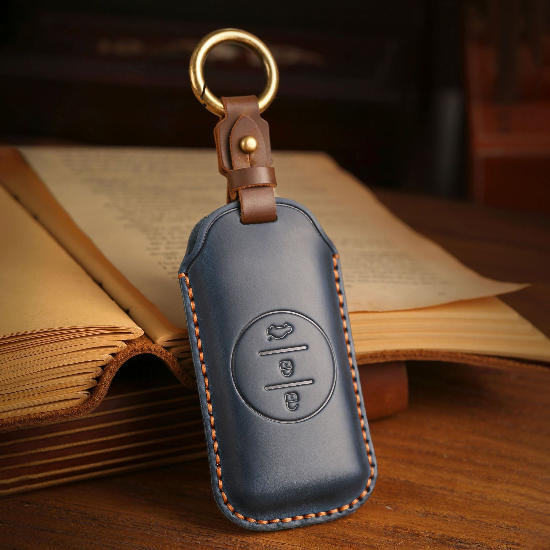 Chery Xingtu 자동차 Tiggo 7 특수 수제 가죽 키 케이스 버클에 적합한 새로운 복고풍 키 커버