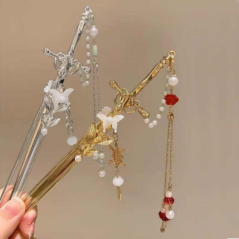 Ancient Style Han Dynasty Sword Hairpin, New Chinoiserie Cool Sword Hairpin, Pullable Sword, Ancient Style Domineering Super Fairy Simple Hairpin Hair Accessories