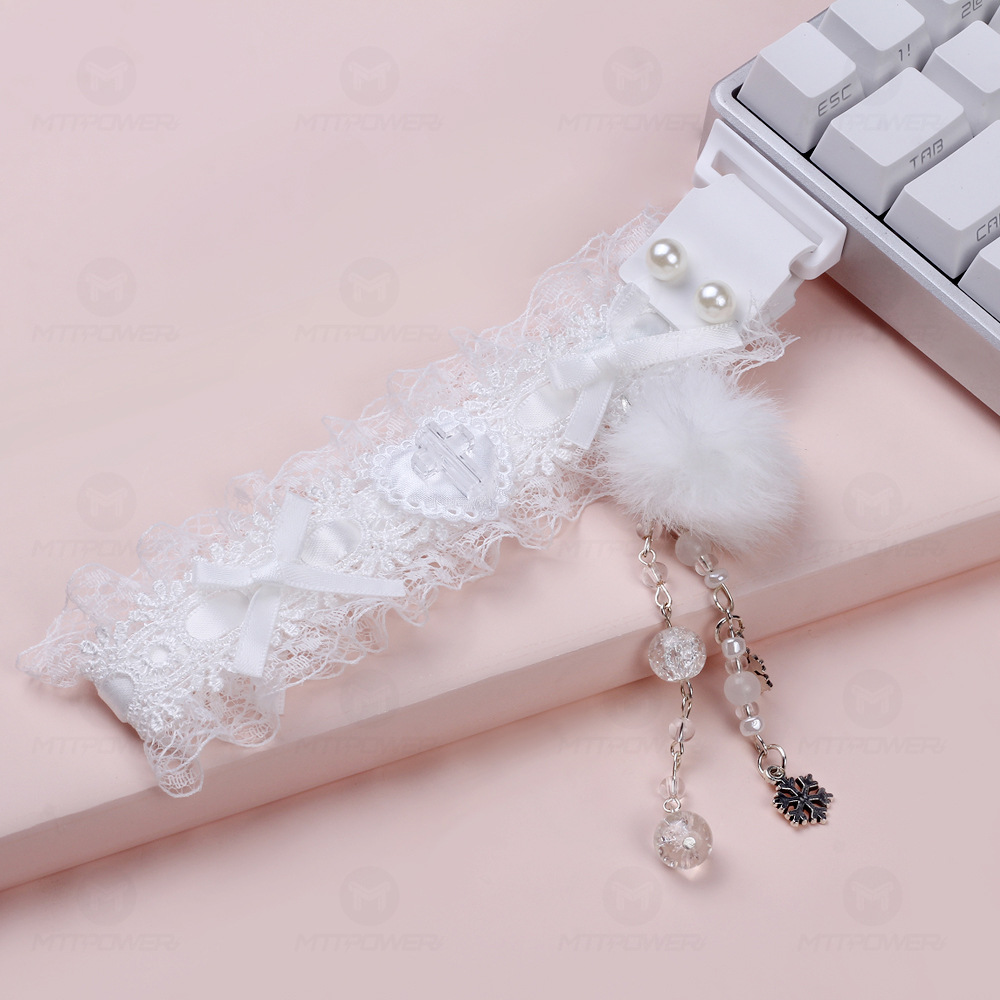 Caballos de teclado de encaje con hebilla teclado decorativo hecho a mano accesorios de teclado wootingATKDIY universal transfronterizo