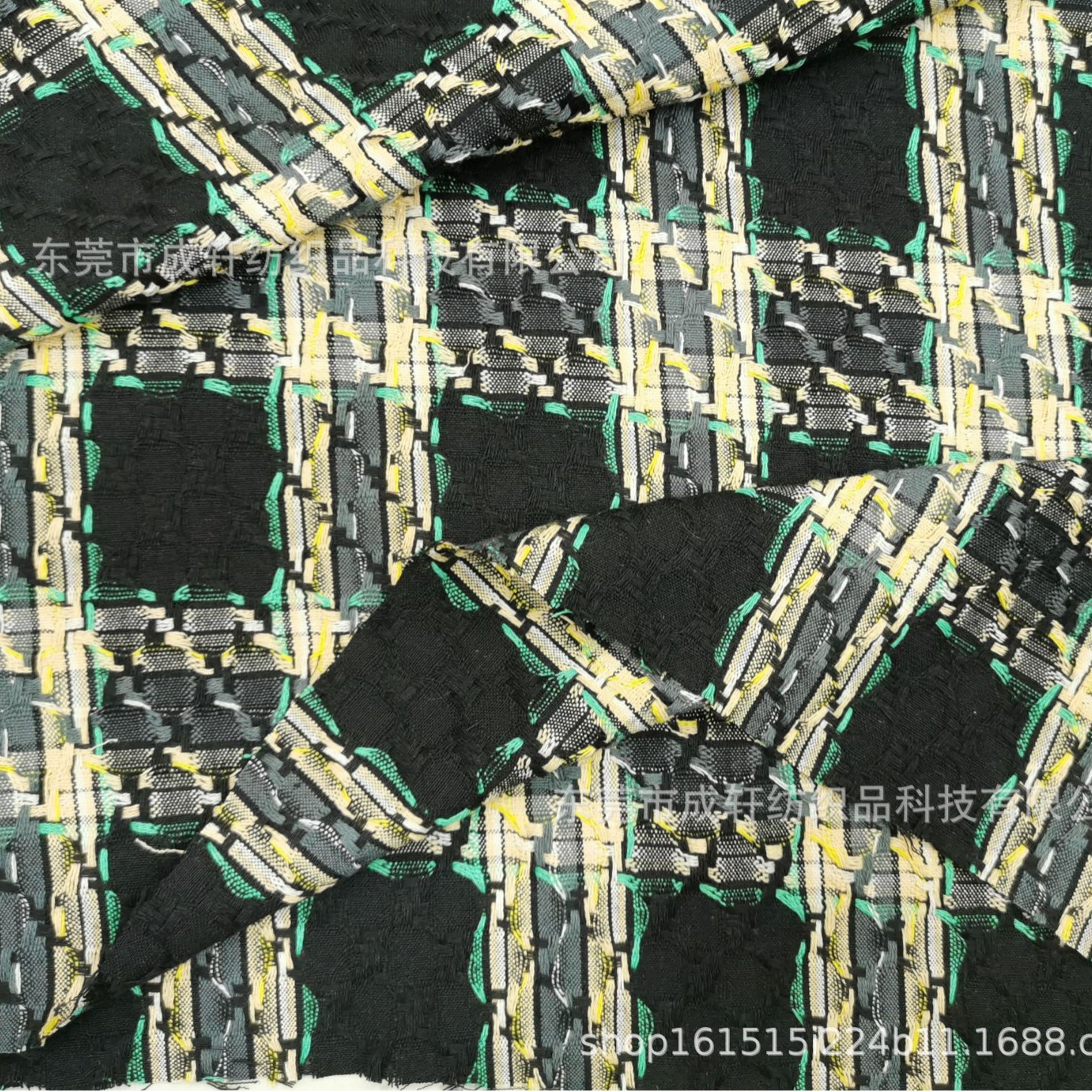 21新款爆板色织粗纺小香风时尚面料 厂家直销短袖编织田园风