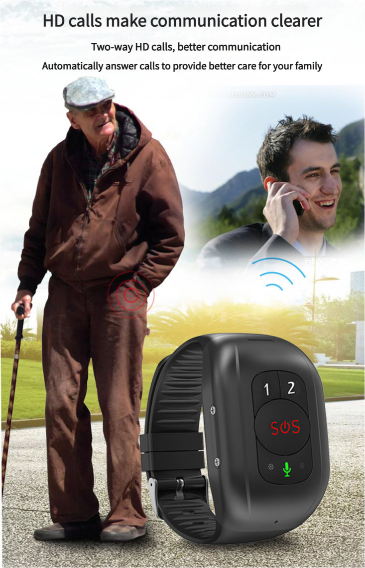 Cross-border e-commerce overseas version elderly smart phone bracelet anti-loss mobile phone wearable English version positioning undefined