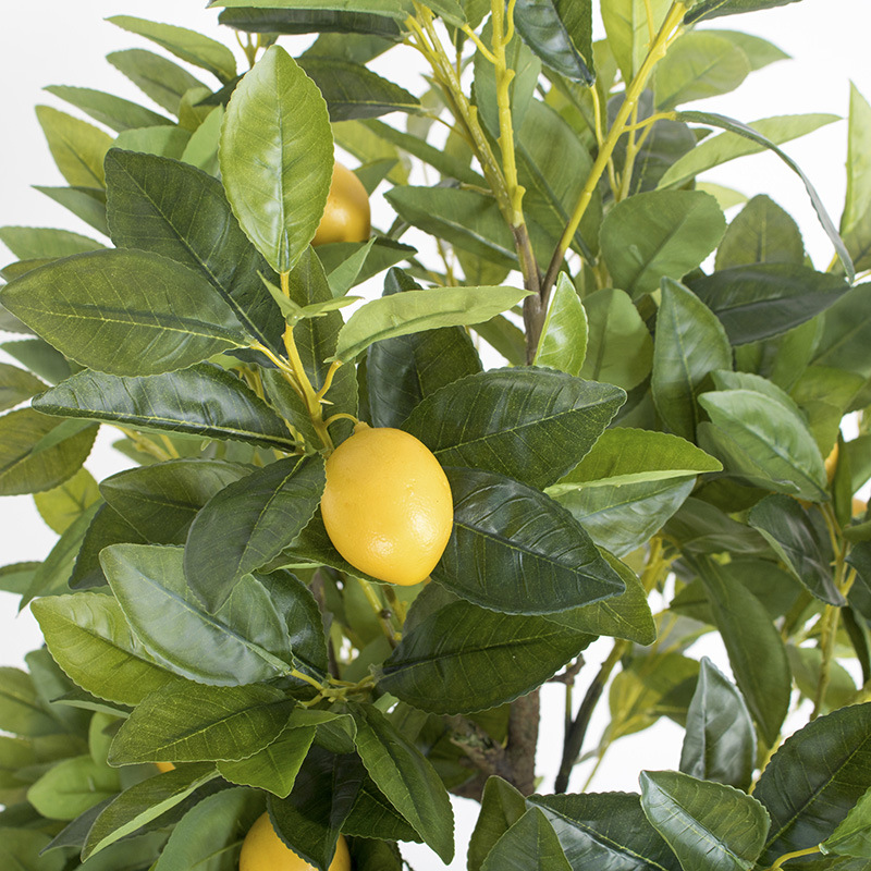 Simulación de planta de interior con fruta con maceta de árbol de limón Decoración del hogar Plantas verdes en maceta Simulación de árbol de limón naranjo