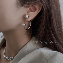 韩国时尚个性夸张圆圈金属耳环女潮甜酷辣妹耳钉小众高级感耳饰品
