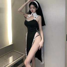 性感情趣衣服方便免脱纯欲风修女内衣女情调睡衣cosplay制服套装