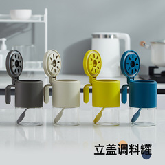 Glass seasoning jar moisture-proof seasoning jar seasoning box sealed seasoning bottle seasoning bottle seasoning box standing lid seasoning jar