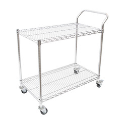 Factory warehouse silent material picking and sorting two-story single armrest cart workshop turnover wheeled tool cart