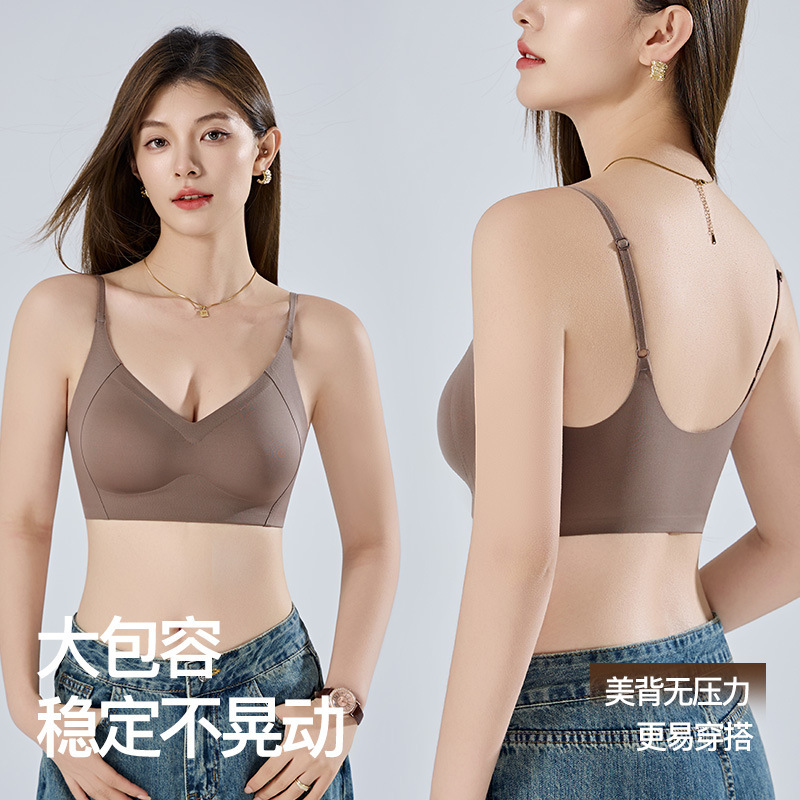 2502抹胸一片式提拉上托聚拢纯色内衣女防下垂无钢圈运动防滑裹胸