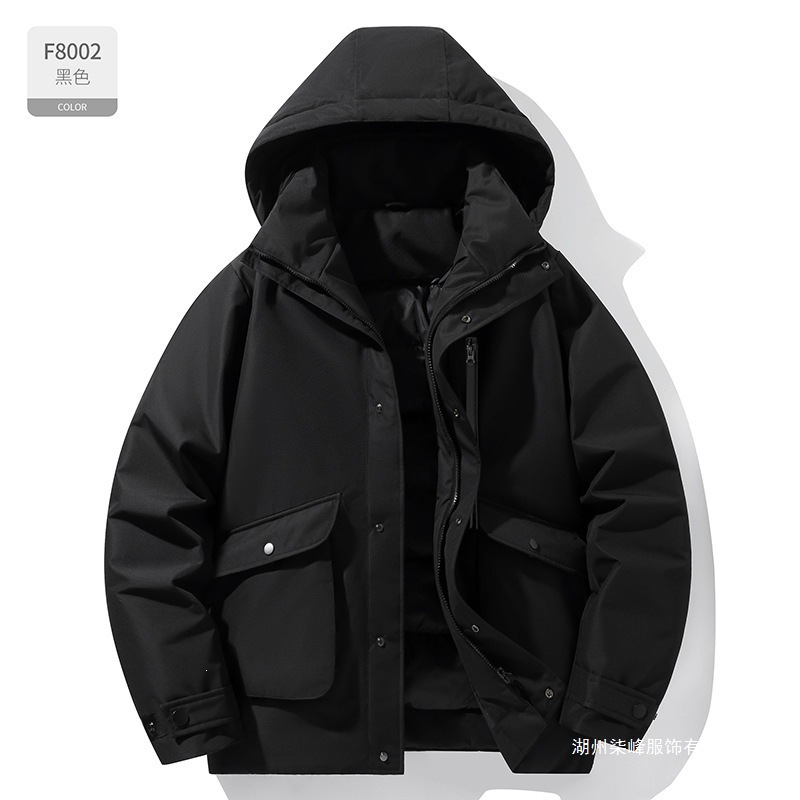 Couple's workwear-style down-filled cotton jacket, trendy cotton coat for men and women, new winter short-style, loose-fitting, and thickened down-filled cotton jacket