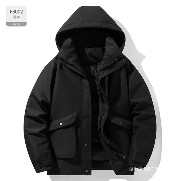 Couple's workwear-style down-filled cotton jacket, trendy cotton coat for men and women, new winter short-style, loose-fitting, and thickened down-filled cotton jacket