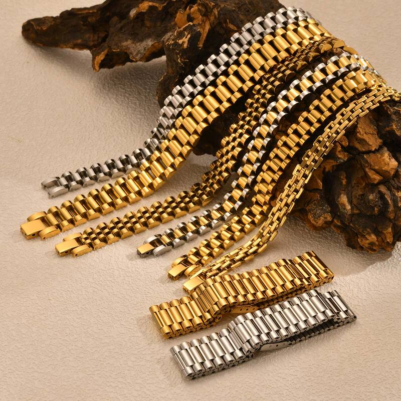 Huanmu Jewelry Stainless Steel Strap Bracelet Couple Bracelet Titanium Steel Jewelry Cross-border Wholesale Bracelet ins Style Huanmu Jewelry Stainless Steel Strap Bracelet Couple Bracelet Titanium Steel Jewelry Cross-border Wholesale Bracelet ins Style