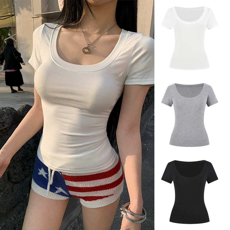 Футболка с короткими рукавами с большим воротником