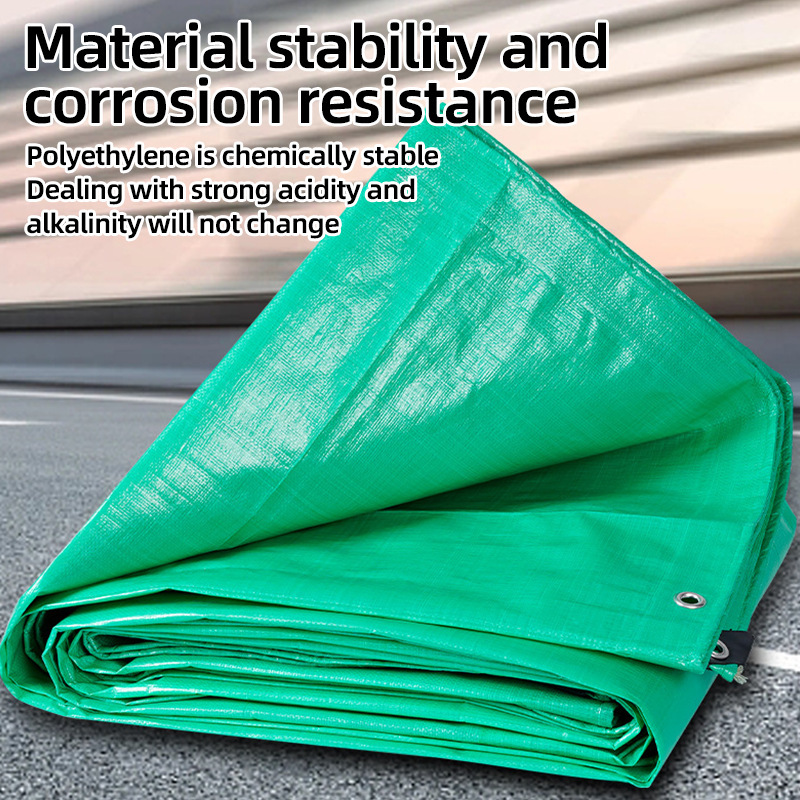 Cross-Border Pe Tarpaulin Double Green Polyethylene Waterproof Cloth Sunproof Dustproof Rainproof Waterproof Tear-Resistant Tarpaulin