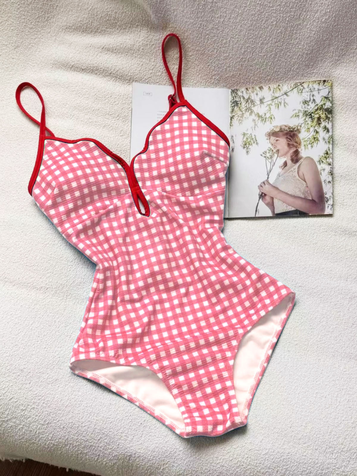Trajes de baño de mujer de agua termal retró retrogrado conjunto de dos piezas unido para niñas gordas cubrir el estómago puro quiere conservadores vacaciones en la playa