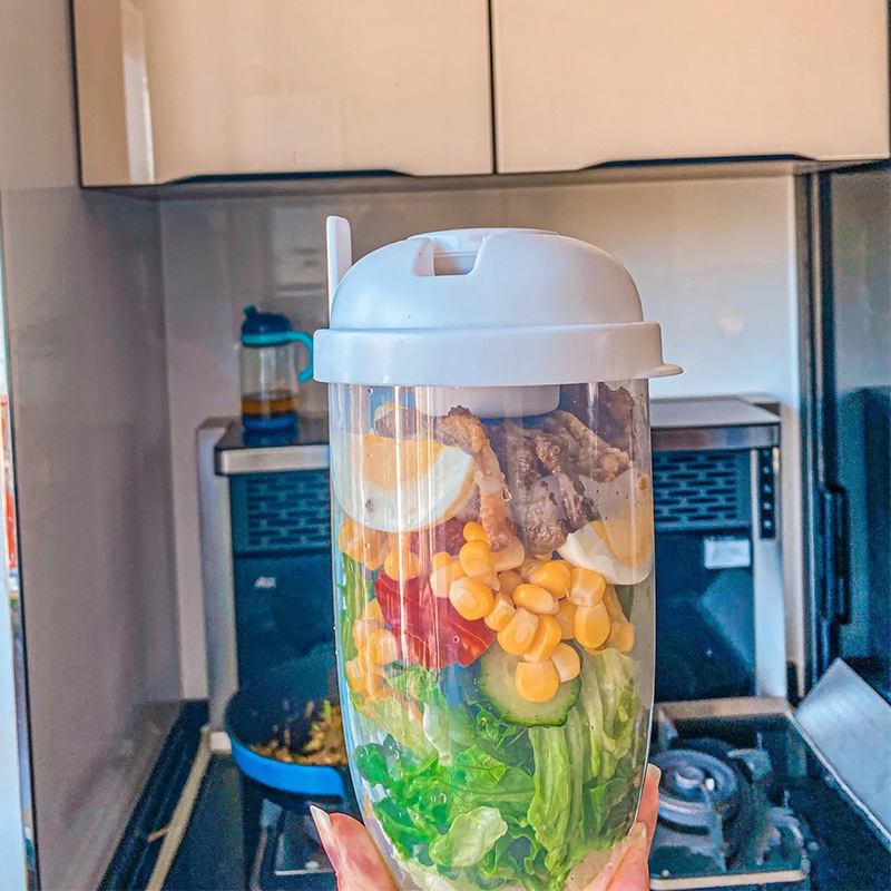 Internet Celebrity Salad Cup with Fork and Lid, Office Student Fat-Reducing and Slimming Cup, Portable Light Breakfast Cup When Going Out Internet Celebrity Salad Cup with Fork and Lid, Office Student Fat-Reducing and Slimming Cup, Portable Light Breakfast Cup When Going Out