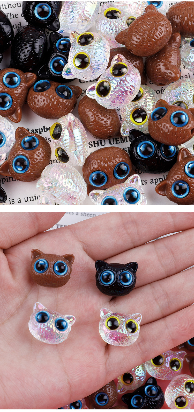32g Weight Beads Jewelry Making Type DIY Jewelry Accessories Classification 10 PCS/Package Quantity 10 PCS/Package Arylic Cat DIY Jewelry Accessories Beads