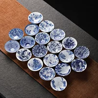 Retro blue and white ceramic tea set, tea cup, Birthday gift