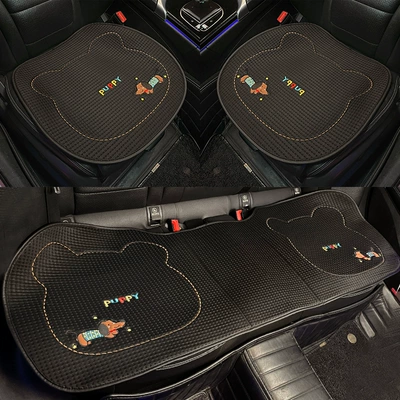 Cartoon Cute Puppy Car Interior — Seat cushion, seat cover - universal-for-all-seasons-cute-puppy-black-cushion-set-of-3-no-specifications