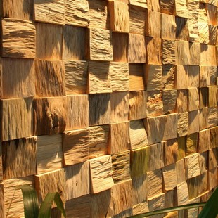 Solid Wood Mosaic Tv Background Wall Entrance Log Decoration Living Room Bedroom European Style 3D Background Boat Wood Mosaic