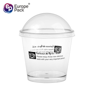200ml Ps Injection Molded Hard Plastic Amazon Cross-Border Round Arched Lid Mousse Mango Pudding Cup