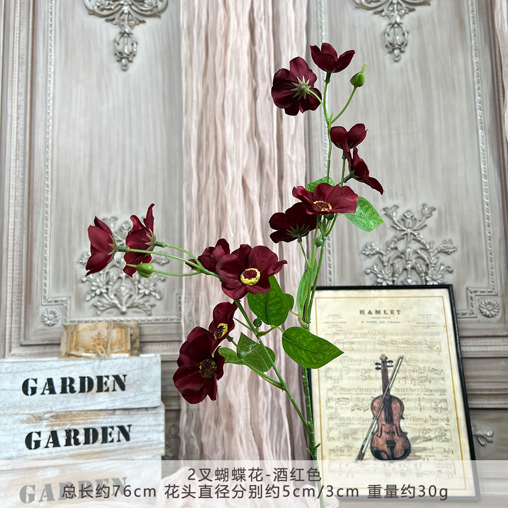 Jhgy-2 fork butterfly flower-burgundy