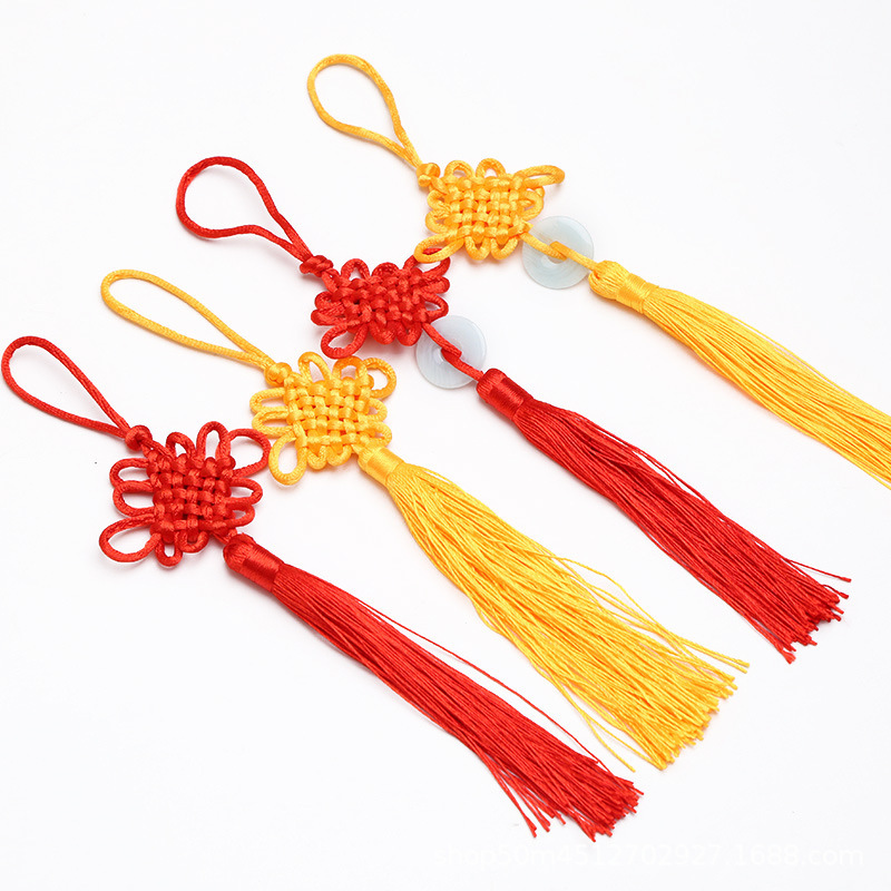 Chinese knot trumpet pure hand woven pendant Fang Sheng knot New Year pendant small Chinese Knot Tassel spike wholesale