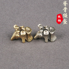 黄铜脊骨EDC刀坠脊椎骨创意绳坠弹弓坠隔珠吊坠钥匙扣挂件DIY配饰
