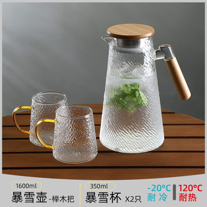 tetera de agua fría, vidrio resistente a altas temperaturas, tetera de té fría de jugo de fruta de gran capacidad, botella de agua hervida, tetera de té doméstica resistente al calor a prueba de explosiones image 9