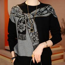 抖音爆款女士长袖新款妈妈中年宽松时尚小衫中年人女士t恤长袖