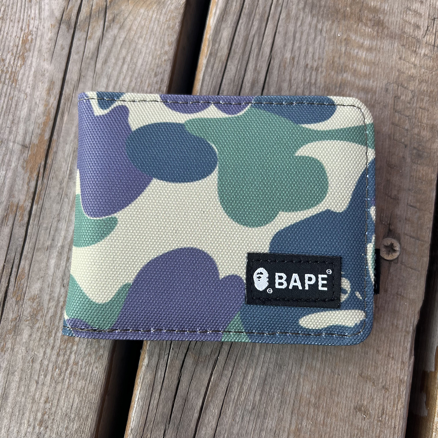 Ape head short style purple green camouflage no box